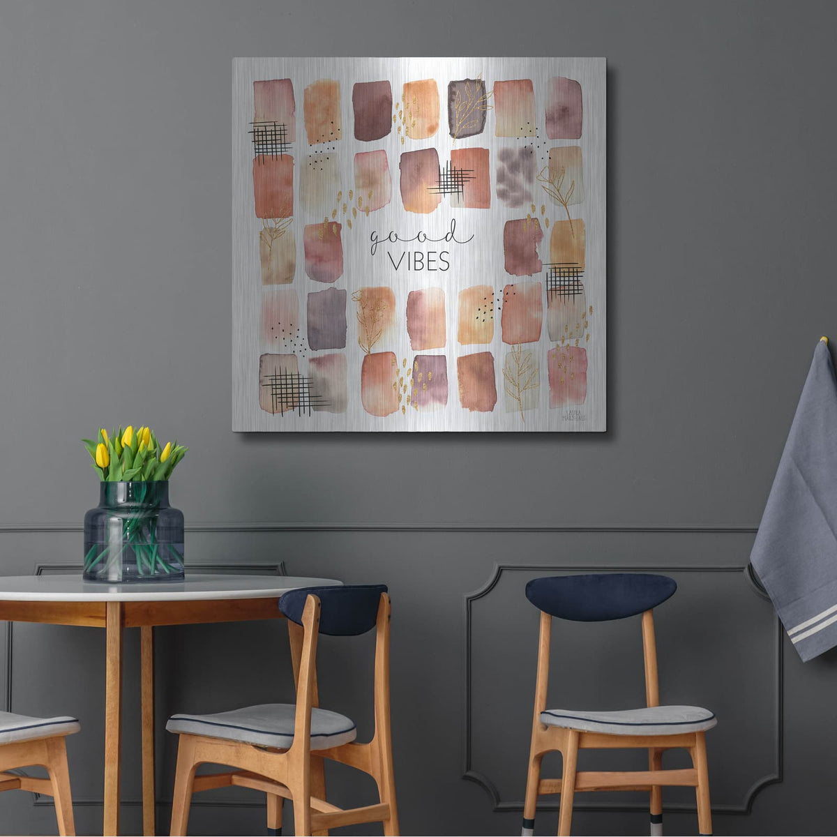 'Desert Blooms 6' by Laura Marshall – Metal Wall Art, 36x36 room view