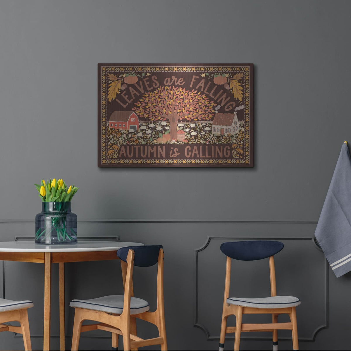 'Autumn Days 1 Dark' by Laura Marshall – Metal Wall Art, 36x24 room view