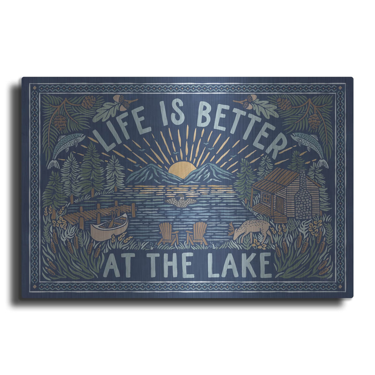 'Lakeside Days 1 Blue' by Laura Marshall – Metal Wall Art