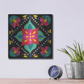 'Floral Fiesta Tile Xi' by Laura Marshall – Metal Wall Art, 12x12 room view