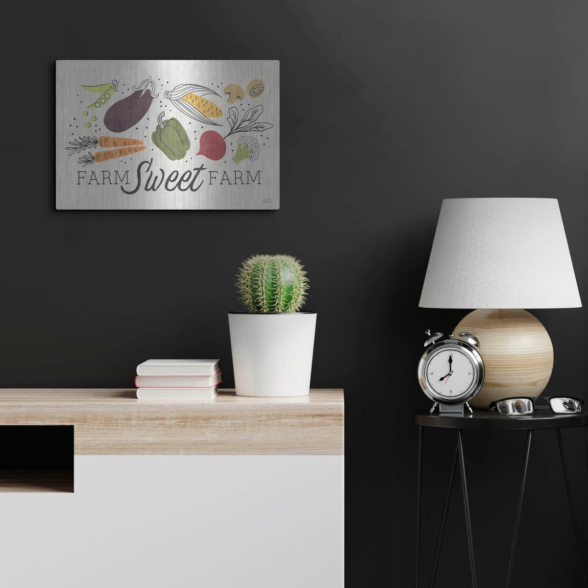 'Garden Goodies 1 Cream' by Laura Marshall – Metal Wall Art, 24x16 room view