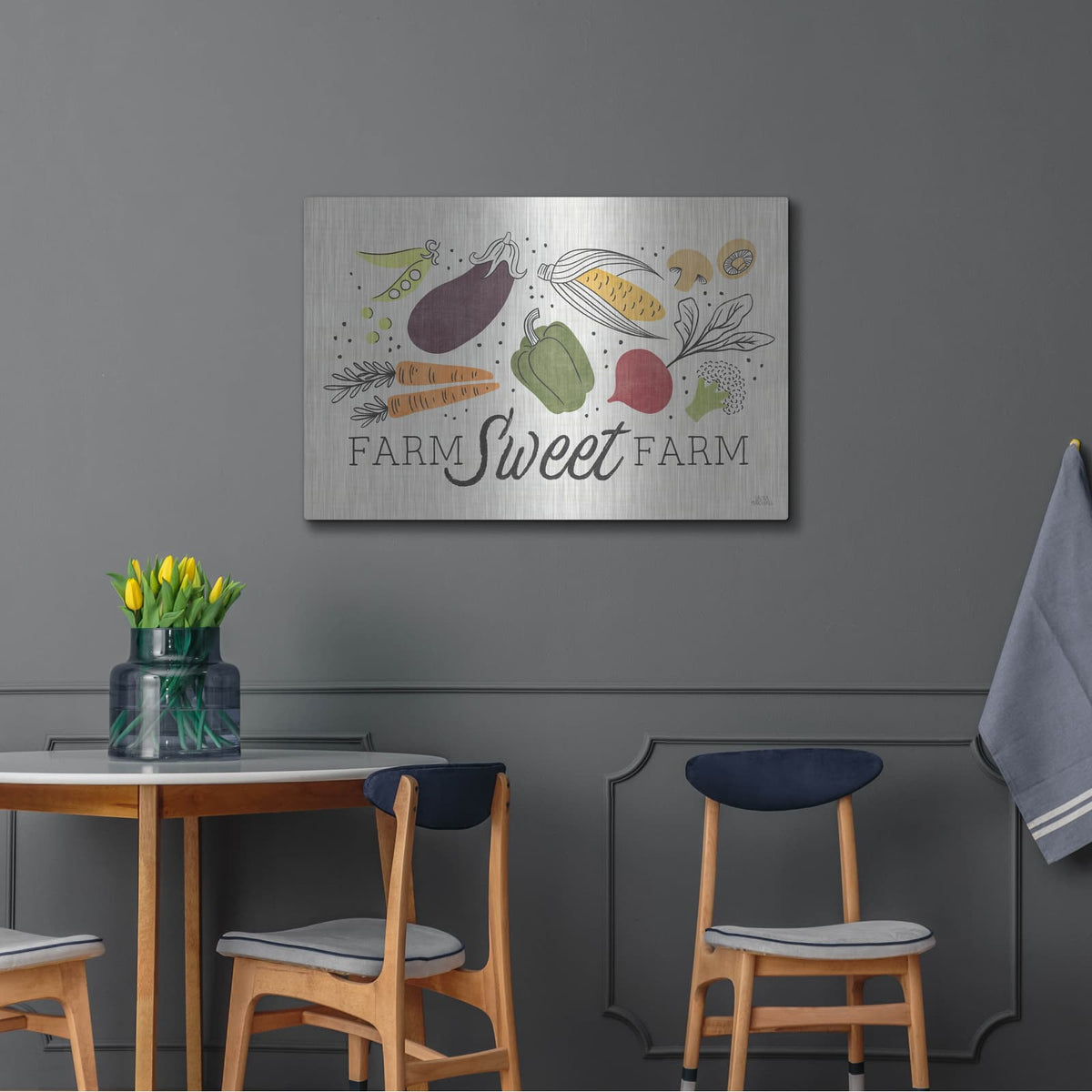 'Garden Goodies 1 Cream' by Laura Marshall – Metal Wall Art, 36x24 room view