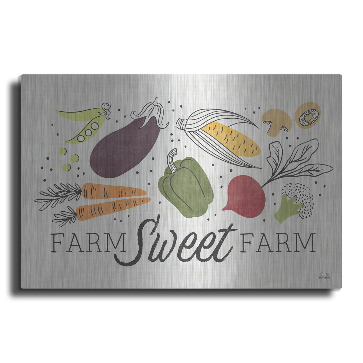 'Garden Goodies 1 Cream' by Laura Marshall – Metal Wall Art