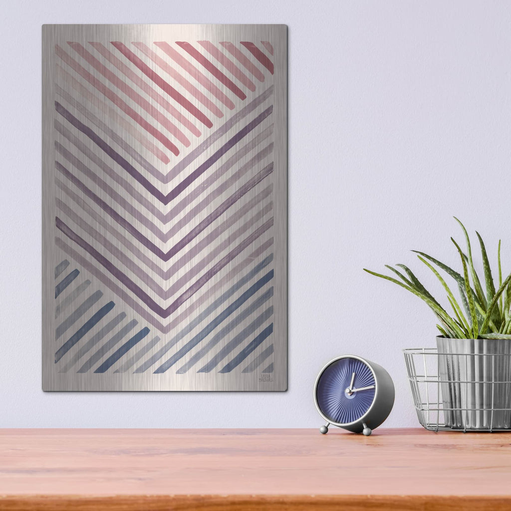 'Red And Blue Sunset 4' by Laura Marshall – Metal Wall Art, 12x16 room view