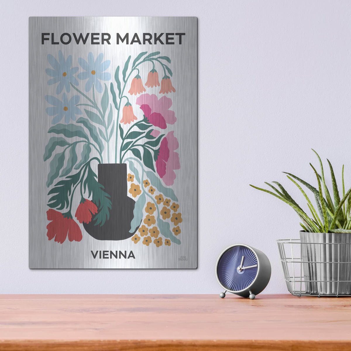 'Flower Market 4' by Laura Marshall – Metal Wall Art, 12x16 room view