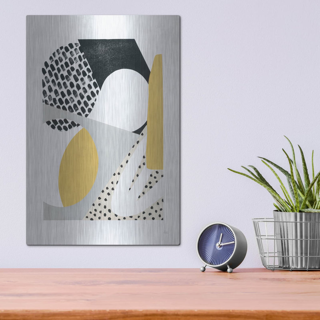 'Luminous Tumble 1 Yellow' by Laura Marshall – Metal Wall Art, 12x16 room view