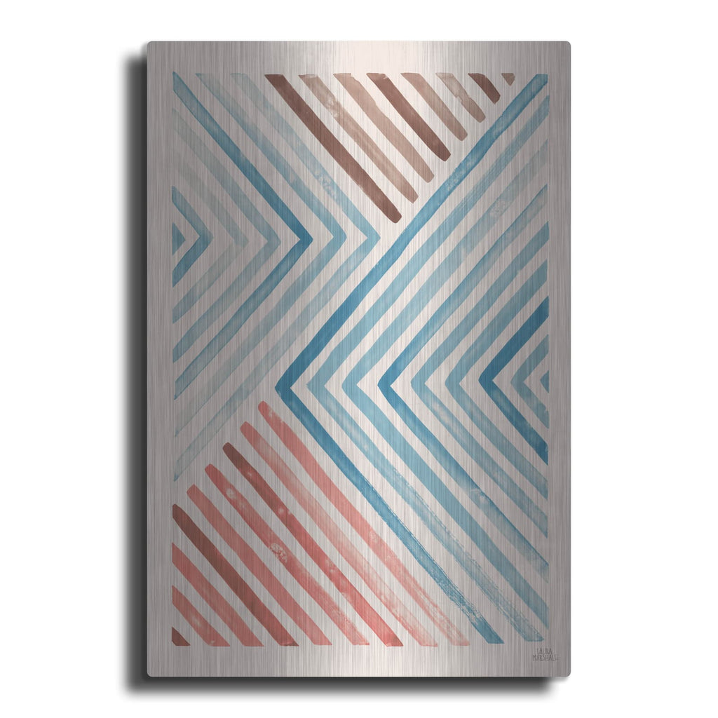 'Red And Blue Sunset 1' by Laura Marshall – Metal Wall Art