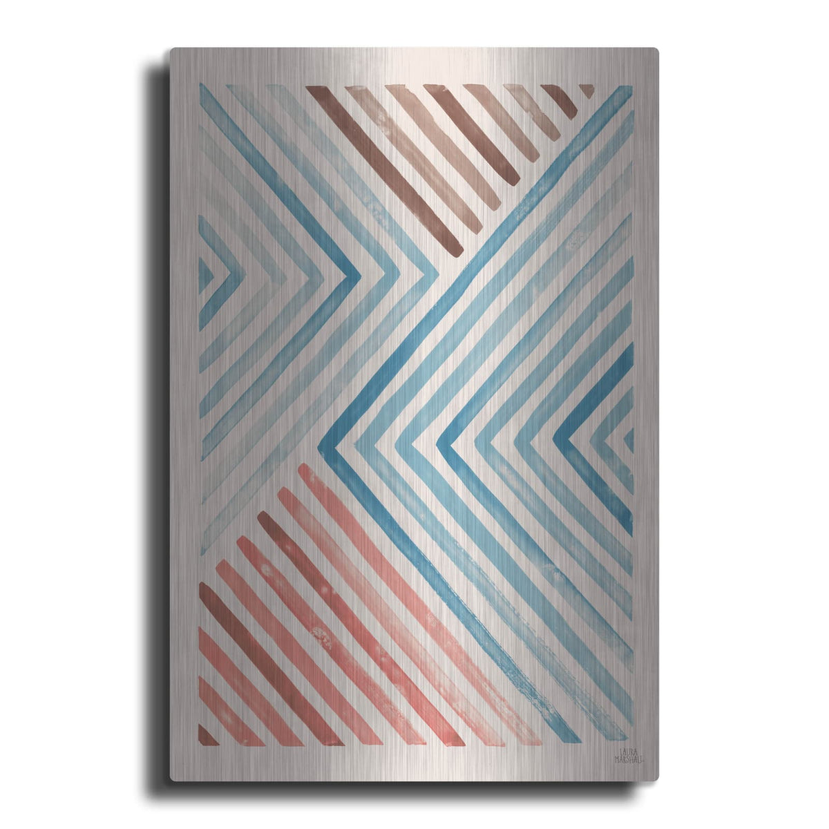 'Red And Blue Sunset 1' by Laura Marshall – Metal Wall Art