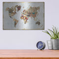 'Pattern World Map' by Laura Marshall – Metal Wall Art, 16x12 room view