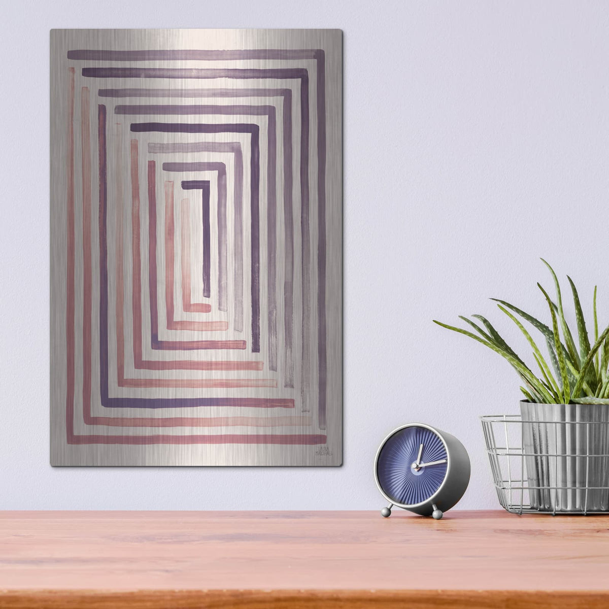 'Red And Blue Sunset 2' by Laura Marshall – Metal Wall Art, 12x16 room view