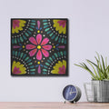 'Floral Fiesta Tile X' by Laura Marshall – Metal Wall Art, 12x12 room view