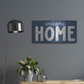 'Lakeside Days X Blue' by Laura Marshall – Metal Wall Art, 24x12 room view