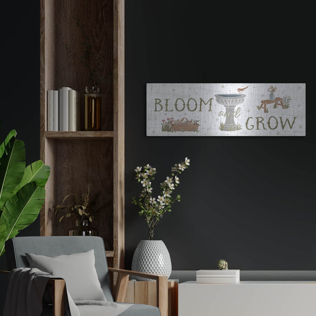 'Blooming Garden V3' by Laura Marshall – Metal Wall Art, 36x12 room view