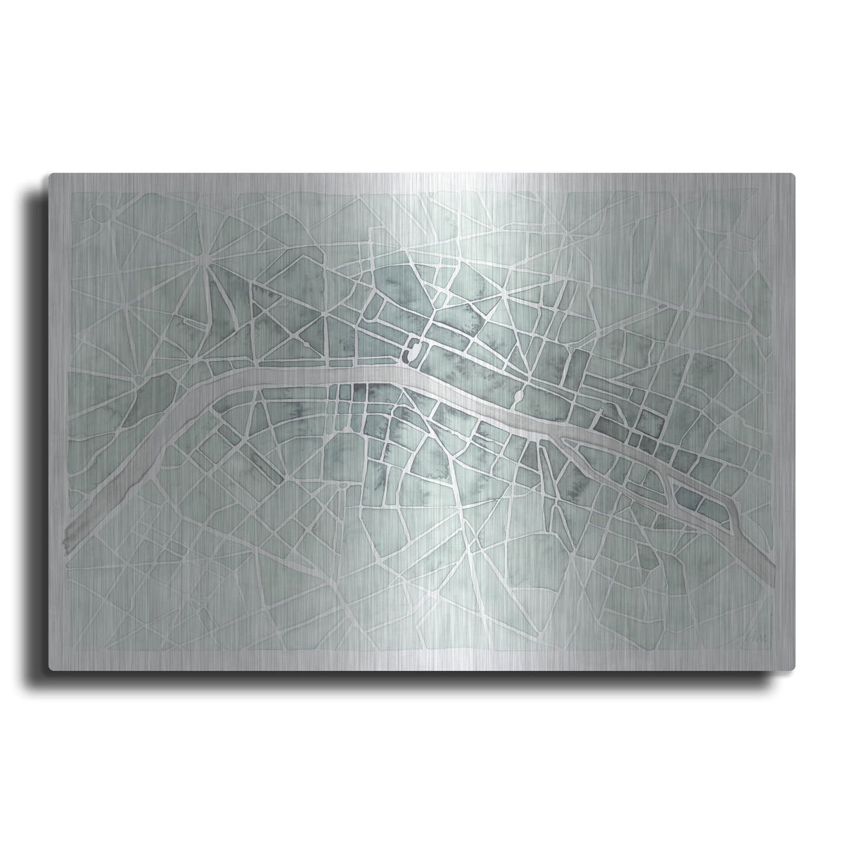 'Watercolor Wanderlust Paris Mint' by Laura Marshall – Metal Wall Art