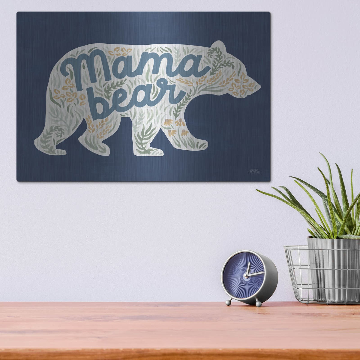 'Lakeside Days Xi Blue' by Laura Marshall – Metal Wall Art, 16x12 room view