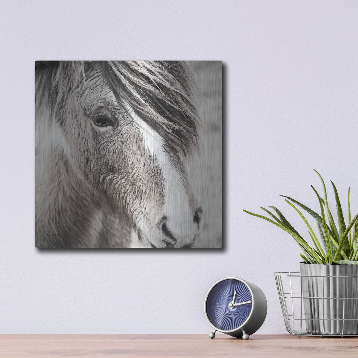 'Elska 3 Bw' by Laura Marshall – Metal Wall Art, 12x12 room view