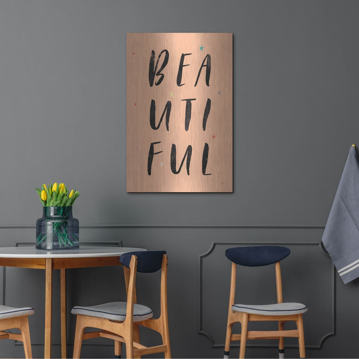 'Colorful Bold Words 2' by Laura Marshall – Metal Wall Art, 24x36 room view
