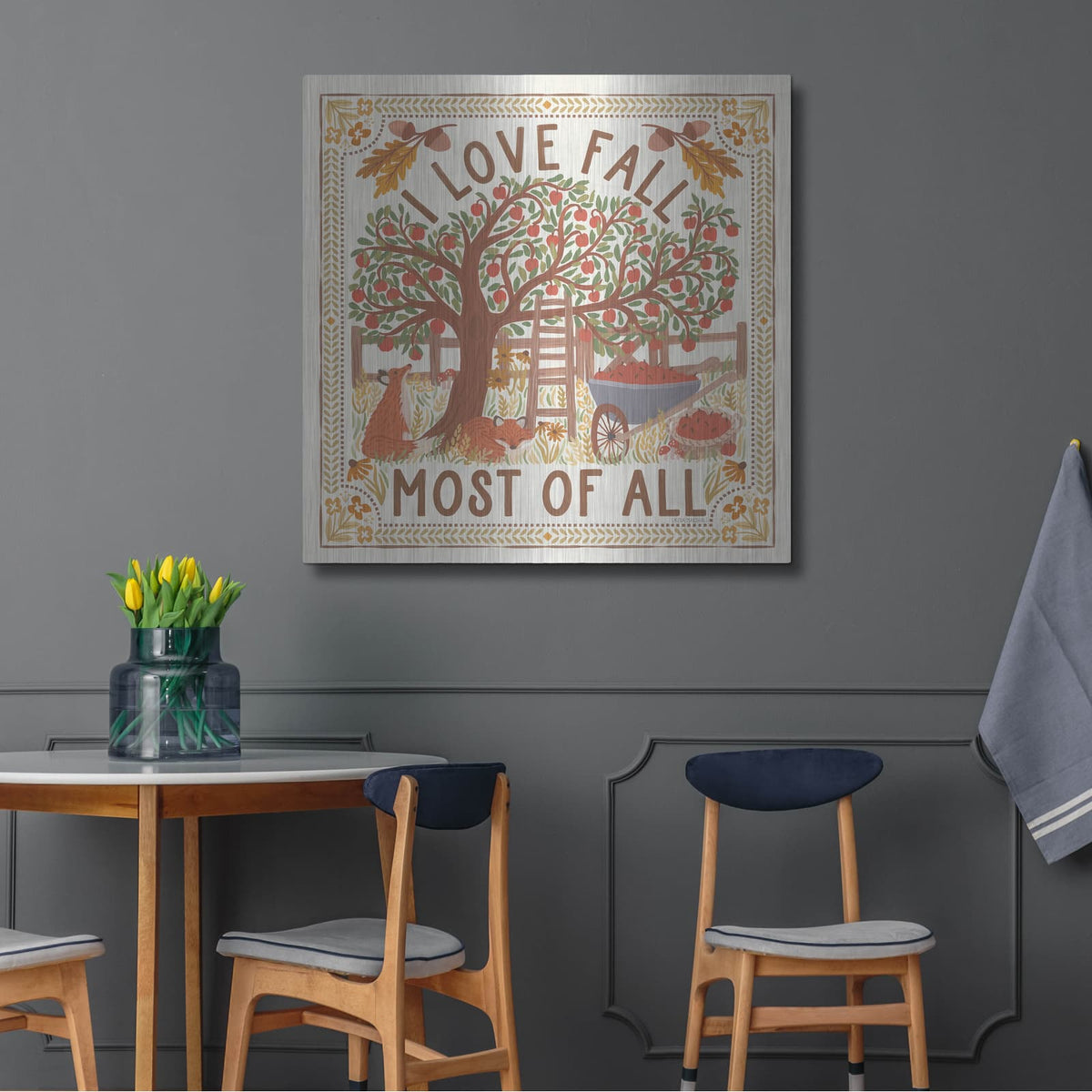 'Autumn Days 2' by Laura Marshall – Metal Wall Art, 36x36 room view