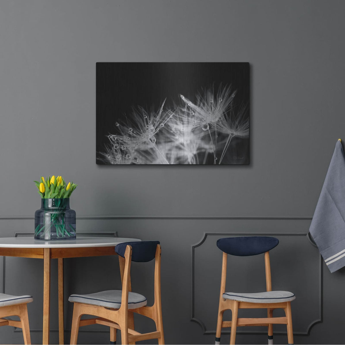 'Dandelion Dewdrops 2' by Laura Marshall – Metal Wall Art, 36x24 room view