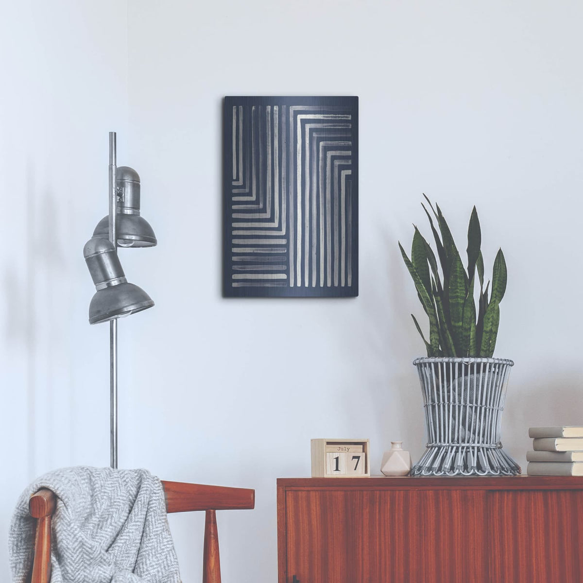 'Blue Sunset 3' by Laura Marshall – Metal Wall Art, 16x24 room view