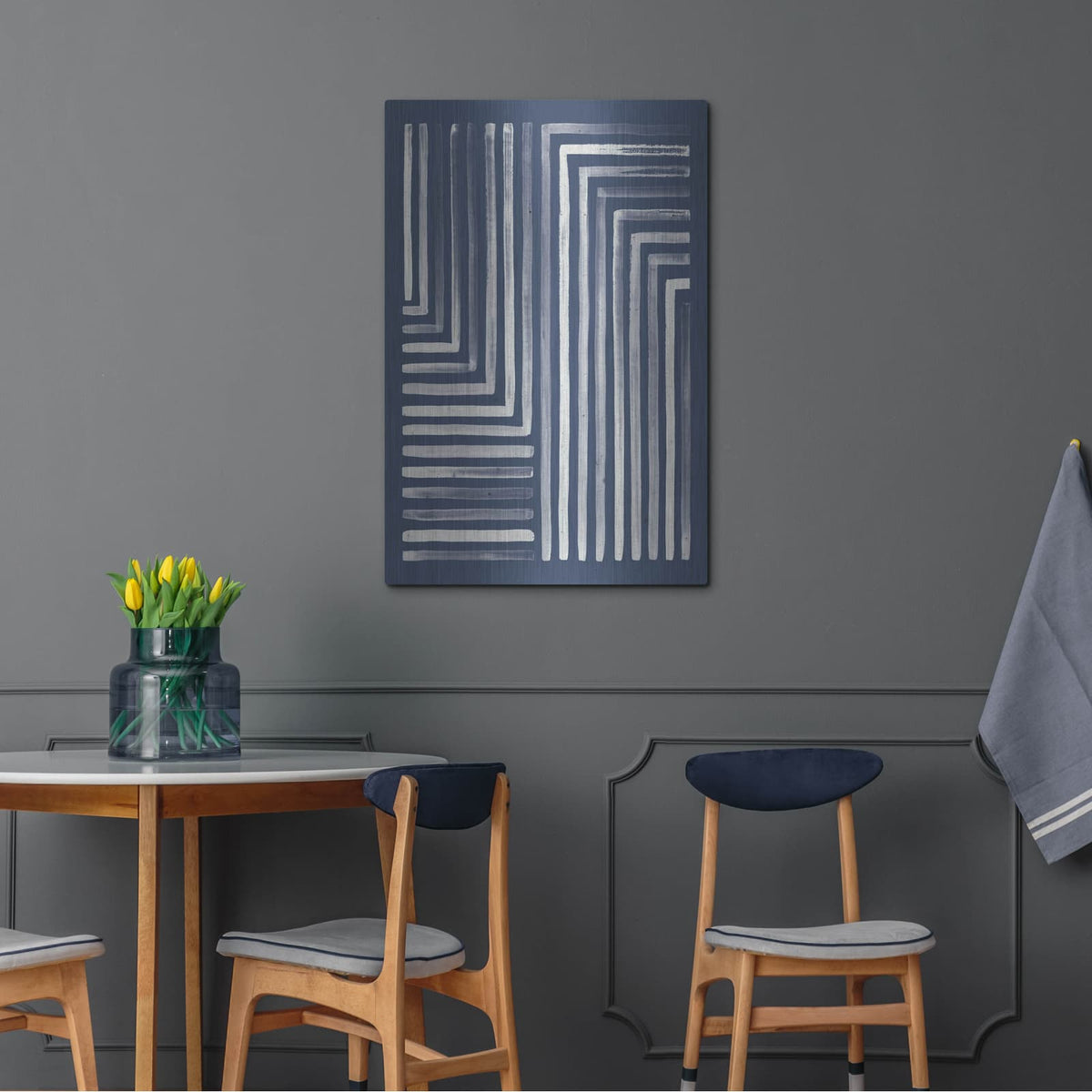 'Blue Sunset 3' by Laura Marshall – Metal Wall Art, 24x36 room view