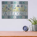 'Garden Getaway Welcome' by Laura Marshall – Metal Wall Art, 16x12 room view