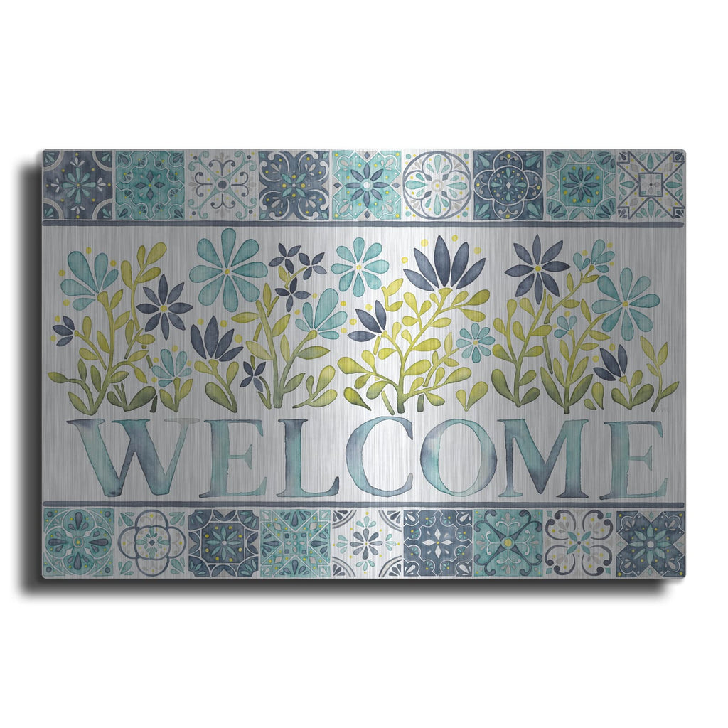 'Garden Getaway Welcome' by Laura Marshall – Metal Wall Art