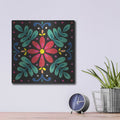 'Floral Fiesta Tile 6' by Laura Marshall – Metal Wall Art, 12x12 room view