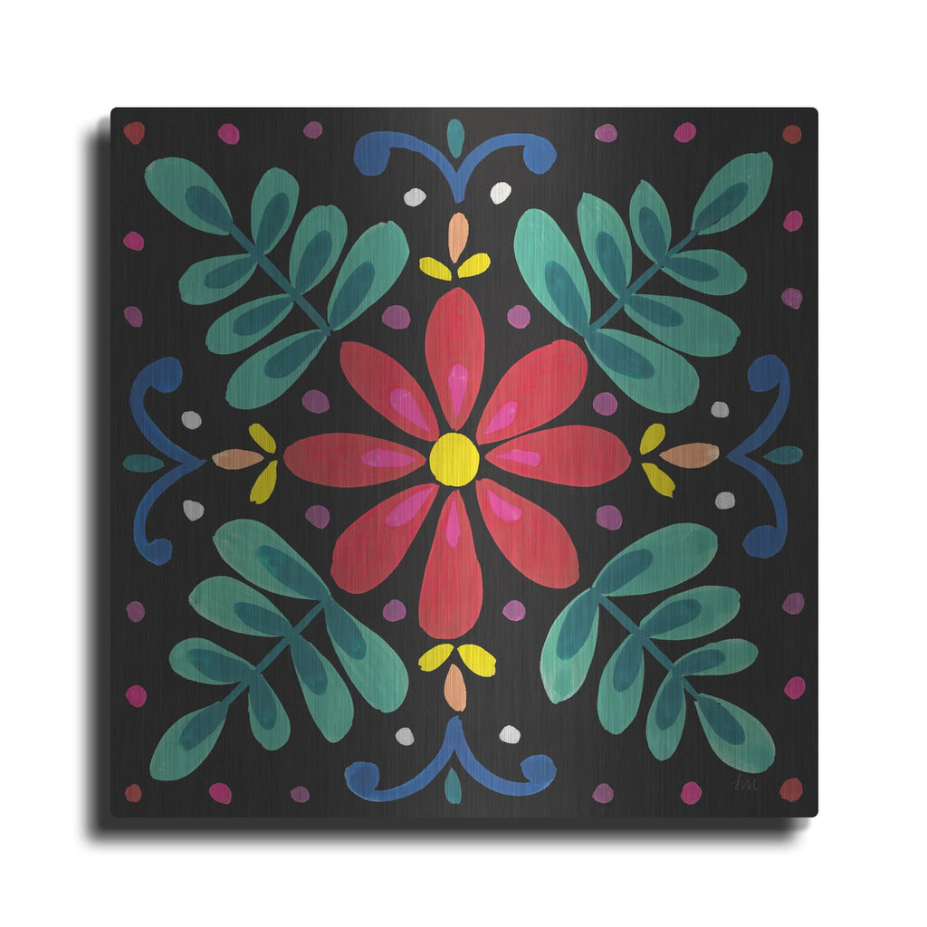 'Floral Fiesta Tile 6' by Laura Marshall – Metal Wall Art