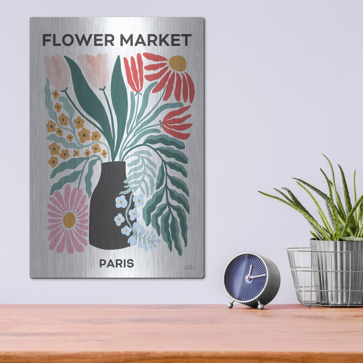 'Flower Market 2' by Laura Marshall – Metal Wall Art, 12x16 room view