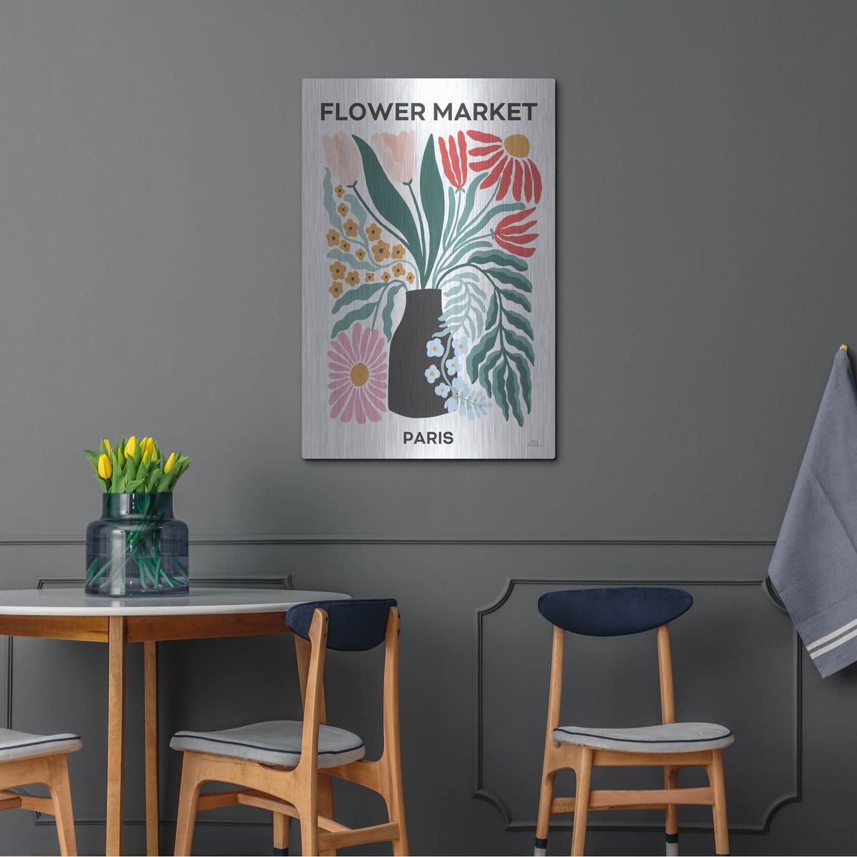 'Flower Market 2' by Laura Marshall – Metal Wall Art, 24x36 room view