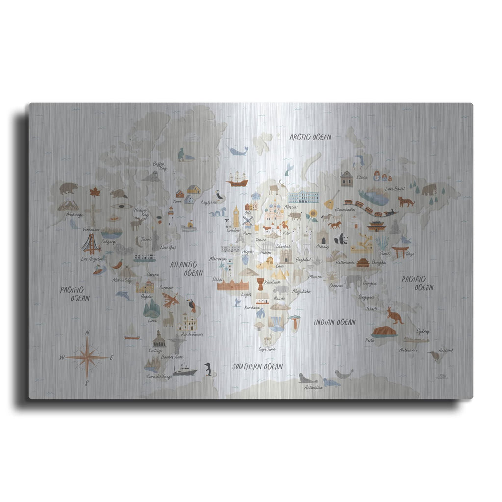 'Around The World 1' by Laura Marshall – Metal Wall Art