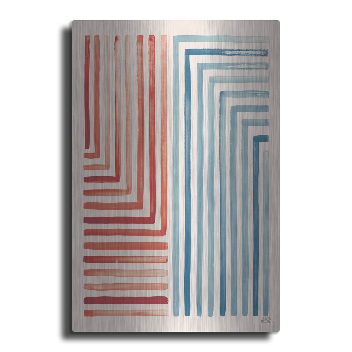 'Red And Blue Sunset 3' by Laura Marshall – Metal Wall Art