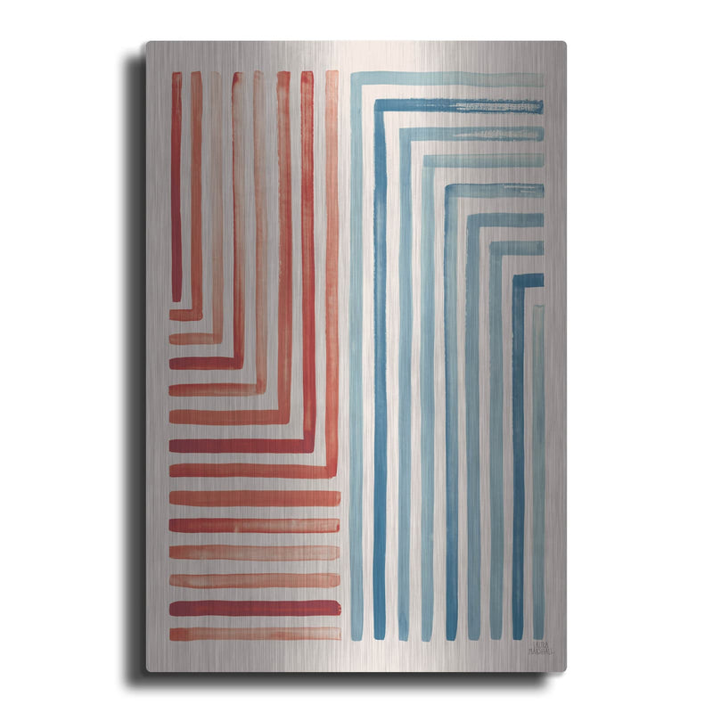 'Red And Blue Sunset 3' by Laura Marshall – Metal Wall Art