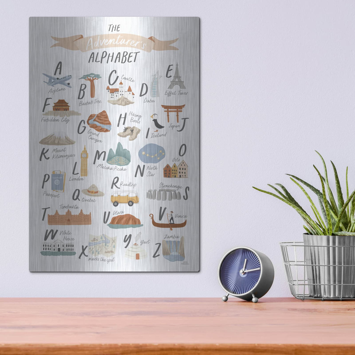 'Around The World 3' by Laura Marshall – Metal Wall Art, 12x16 room view