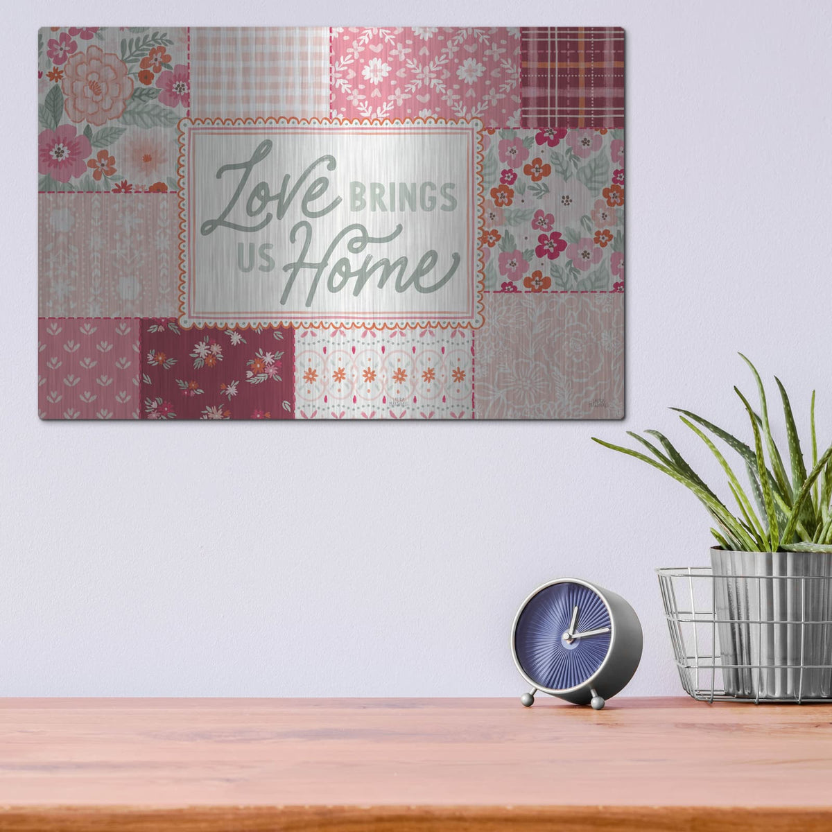 'Blooming Hearts 1' by Laura Marshall – Metal Wall Art, 16x12 room view