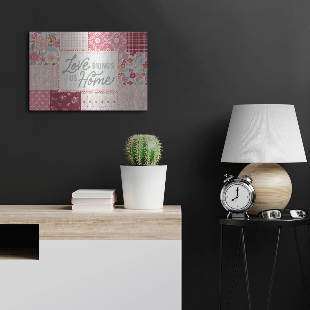 'Blooming Hearts 1' by Laura Marshall – Metal Wall Art, 24x16 room view