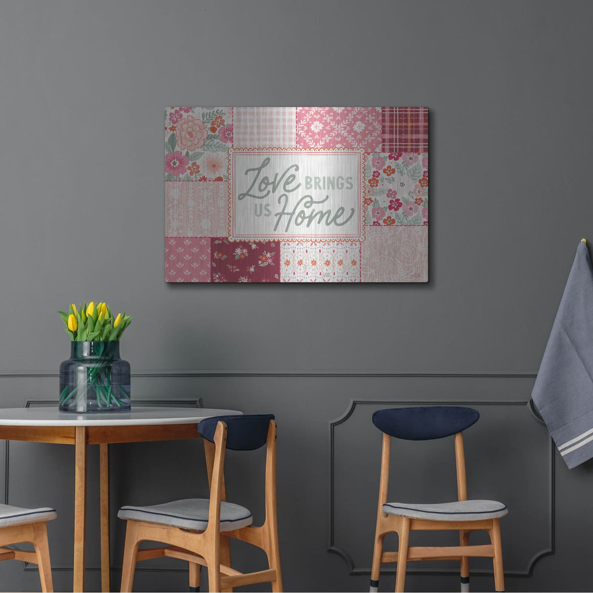 'Blooming Hearts 1' by Laura Marshall – Metal Wall Art, 36x24 room view