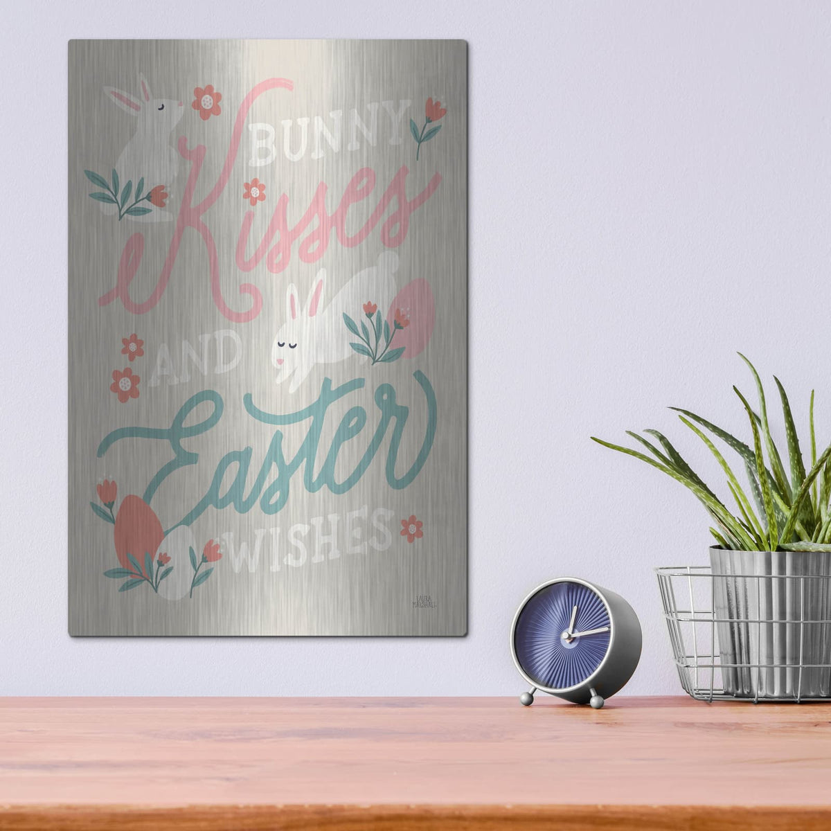 'Bunny Kisses 2 Beige' by Laura Marshall – Metal Wall Art, 12x16 room view