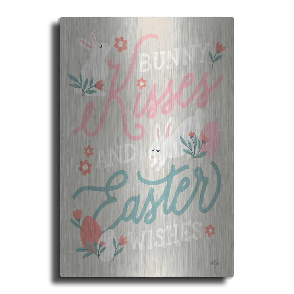 'Bunny Kisses 2 Beige' by Laura Marshall – Metal Wall Art