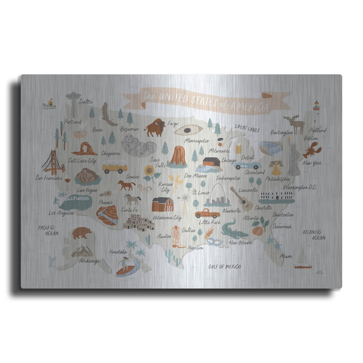 'Around The World 2' by Laura Marshall – Metal Wall Art