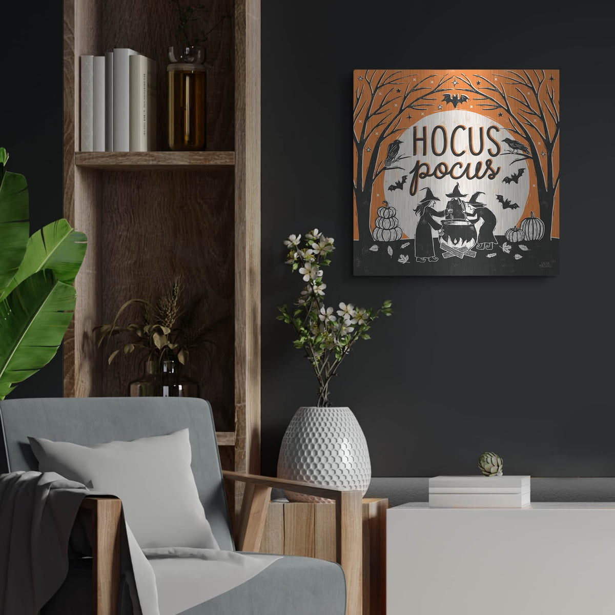 'Hocus Pocus 2' by Laura Marshall – Metal Wall Art, 24x24 room view