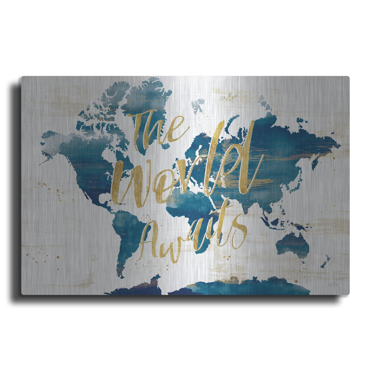'Desert Blooms Abstact Map The World' by Laura Marshall – Metal Wall Art