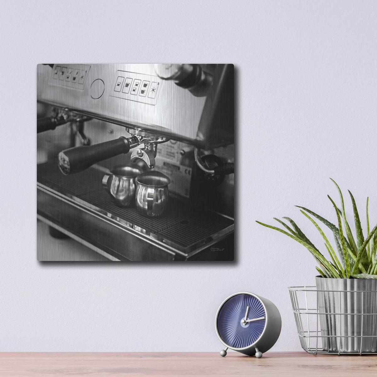 'Coffeehouse 1' by Laura Marshall – Metal Wall Art, 12x12 room view