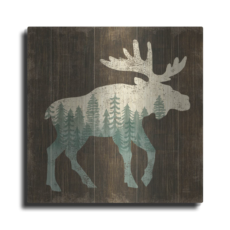 'Simple Living Moose Silhouette' by Michael Mullan – Metal Wall Art