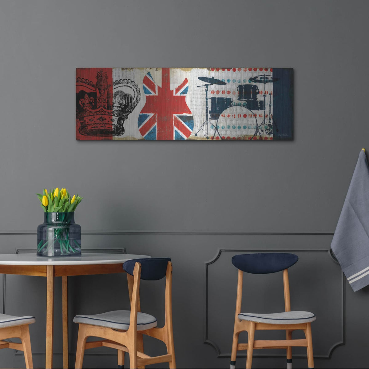'British Invasion 2' by Michael Mullan – Metal Wall Art, 48x16 room view