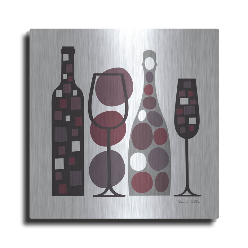 'Modern Kitchen Square 1 Wine Red' by Michael Mullan – Metal Wall Art