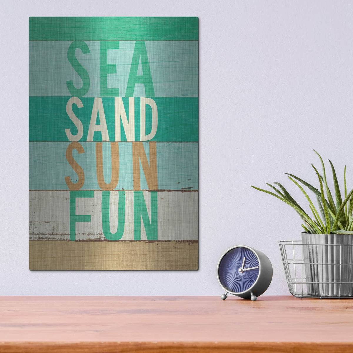 'Beachscape Inspiration Viii Green' by Michael Mullan – Metal Wall Art, 12x16 room view