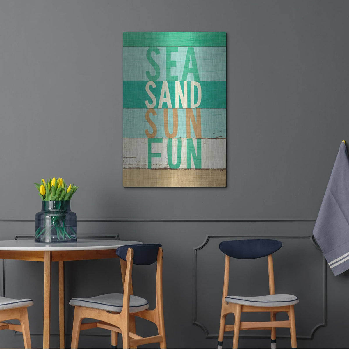'Beachscape Inspiration Viii Green' by Michael Mullan – Metal Wall Art, 24x36 room view