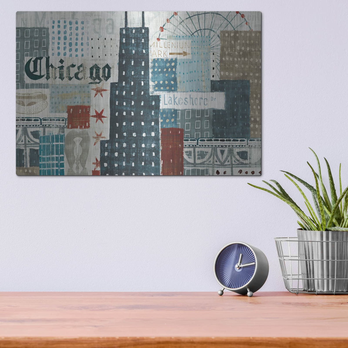 'Hey Chicago 2' by Michael Mullan – Metal Wall Art, 16x12 room view